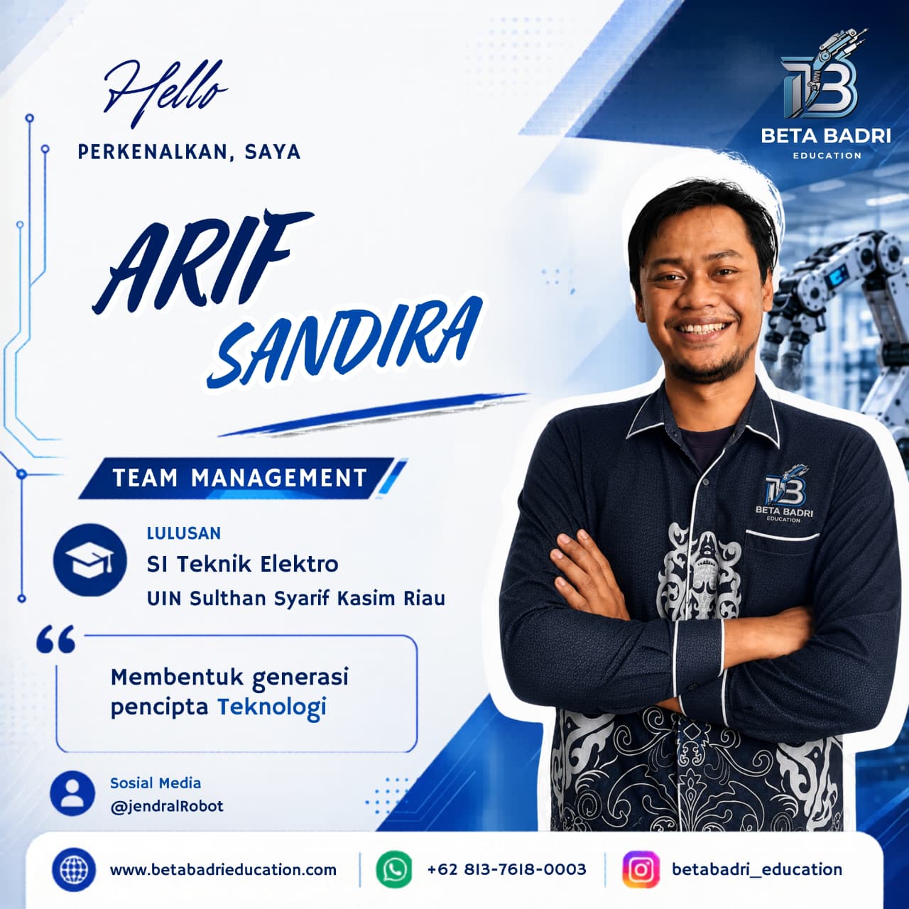 Arif Sandira, S.T